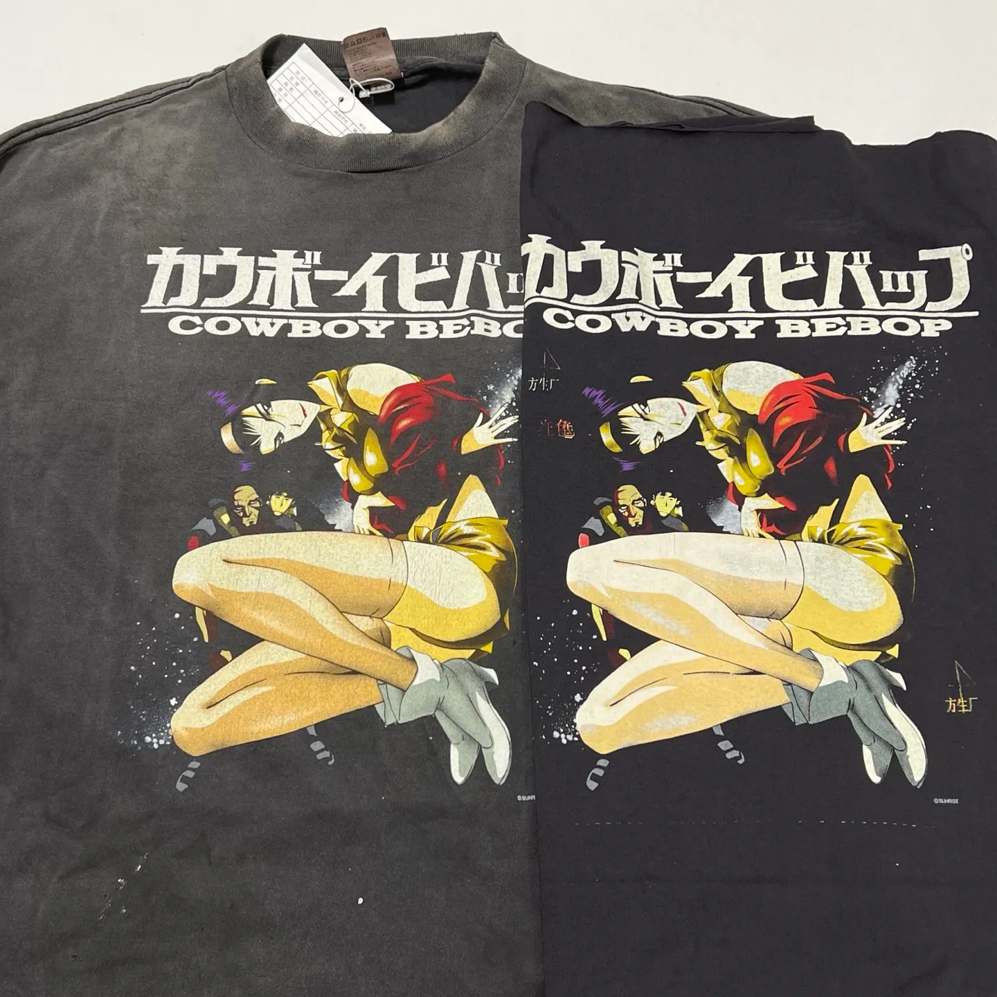 Printing proofing SAINT Mxxxxxx × カウボーイビバップ CB_LS TEE/COWBOY BEBOP/BLK Cowboy Bebop co-branded distressed long-sleeved S-XL Big IP anime co-branded Super cool printing design Distressed printing Cylindrical cloth Assute garment dyeing Heavy washing and water fading process Correct version Customized co-branded accessories Top purchasing level